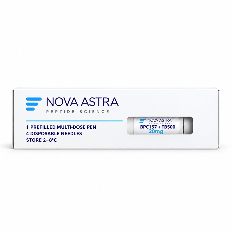 Nova Astra BPC-157 plus TB-500 boxed peptide pen