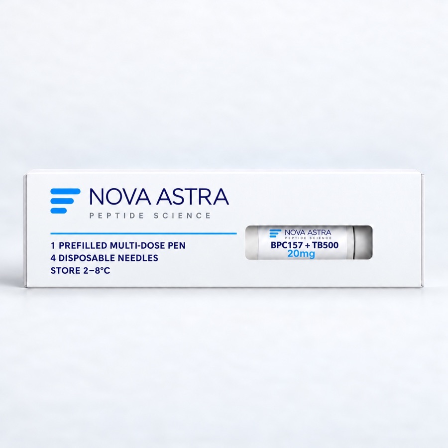 Nova Astra BPC-157 plus TB-500 20 mg boxed pen